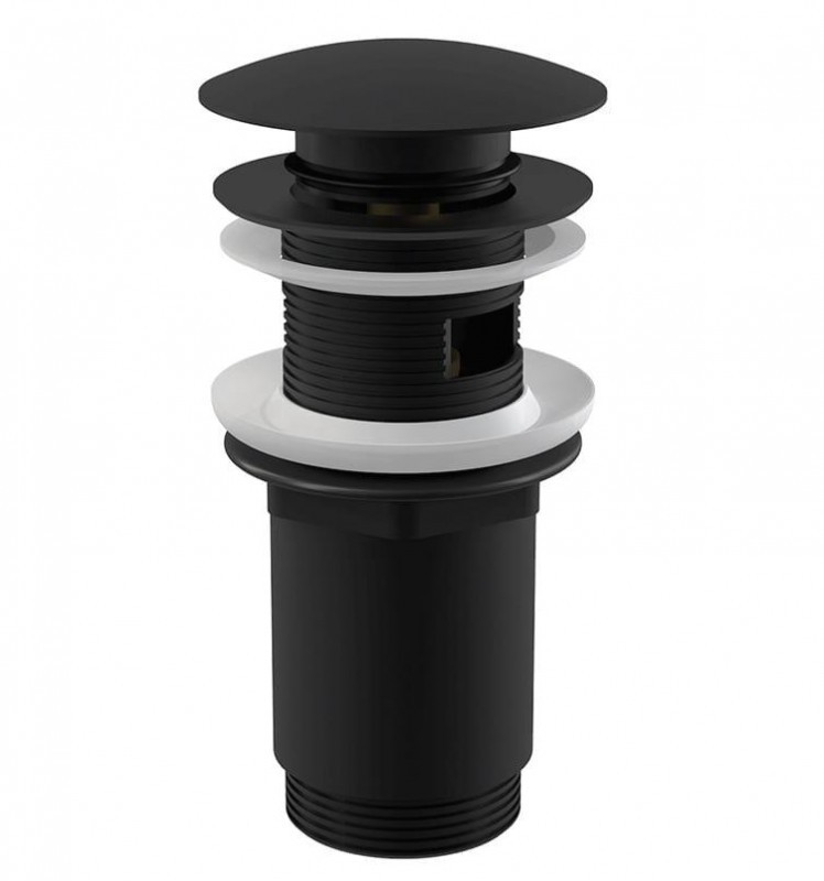 Донный клапан для раковины KorDi KD A706 Black Matt Click-Click